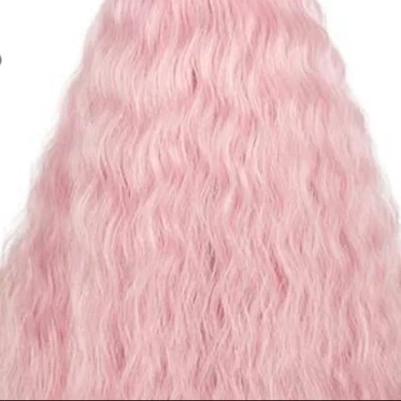 - LONG 40” Pink NATURE WAVY LACEFRONT WIG *NEW*